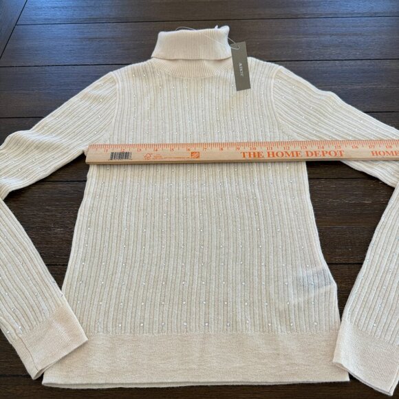 J. Crew Featherweight cashmere turtleneck sweater with rhinestones Size Small - Picture 7 of 11